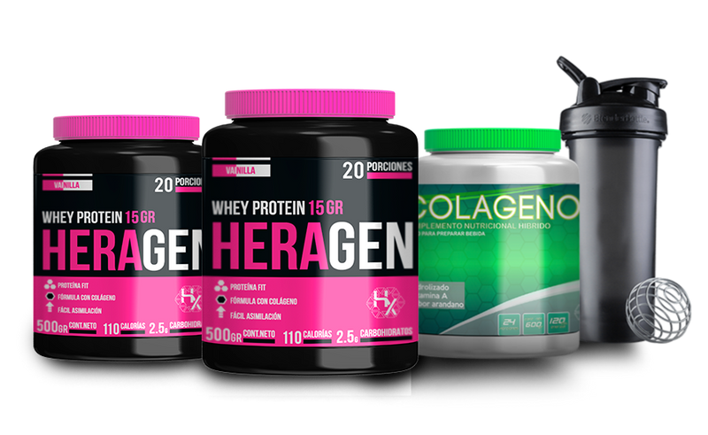 TONIFICA PACK: 2 Heragen + Colágeno 600gr + Shaker