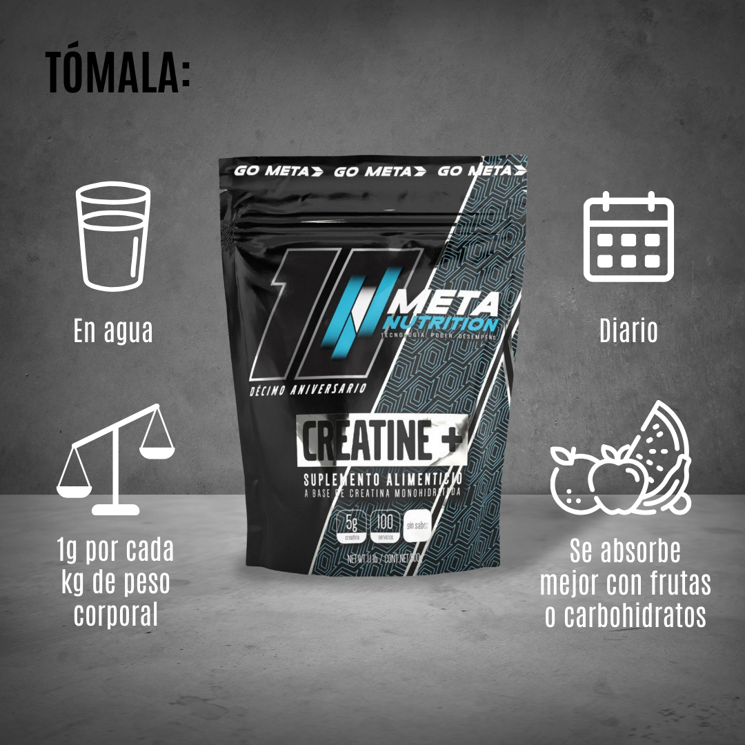 META CREATINA MONOHIDRATADA 500 GR 100 SERVICIOS