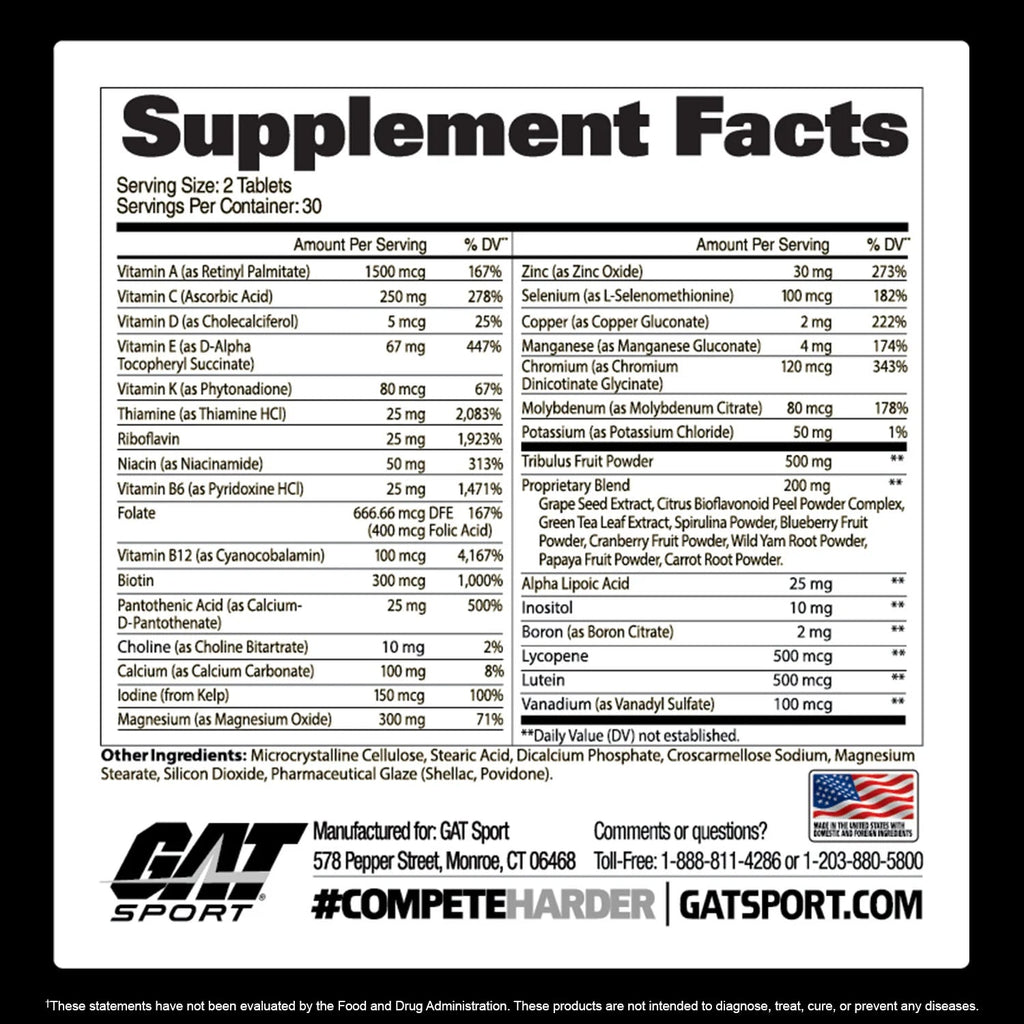 GAT MENS MULTI+TEST ESSENTIALS 150 CAPS