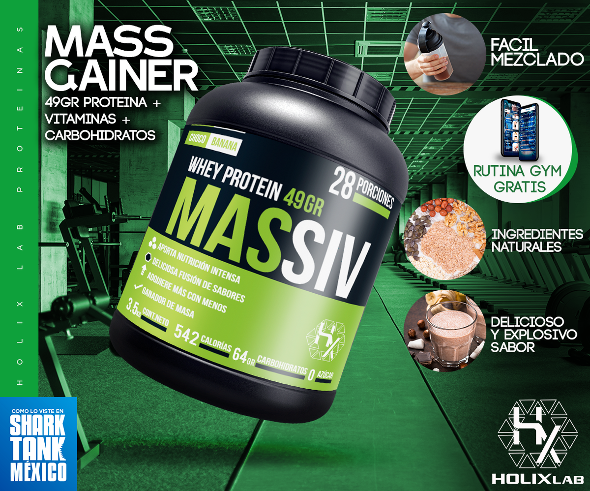 Massiv 3.5 kg - Sabor CHOCOBANANA: proteina + Carbohidratos