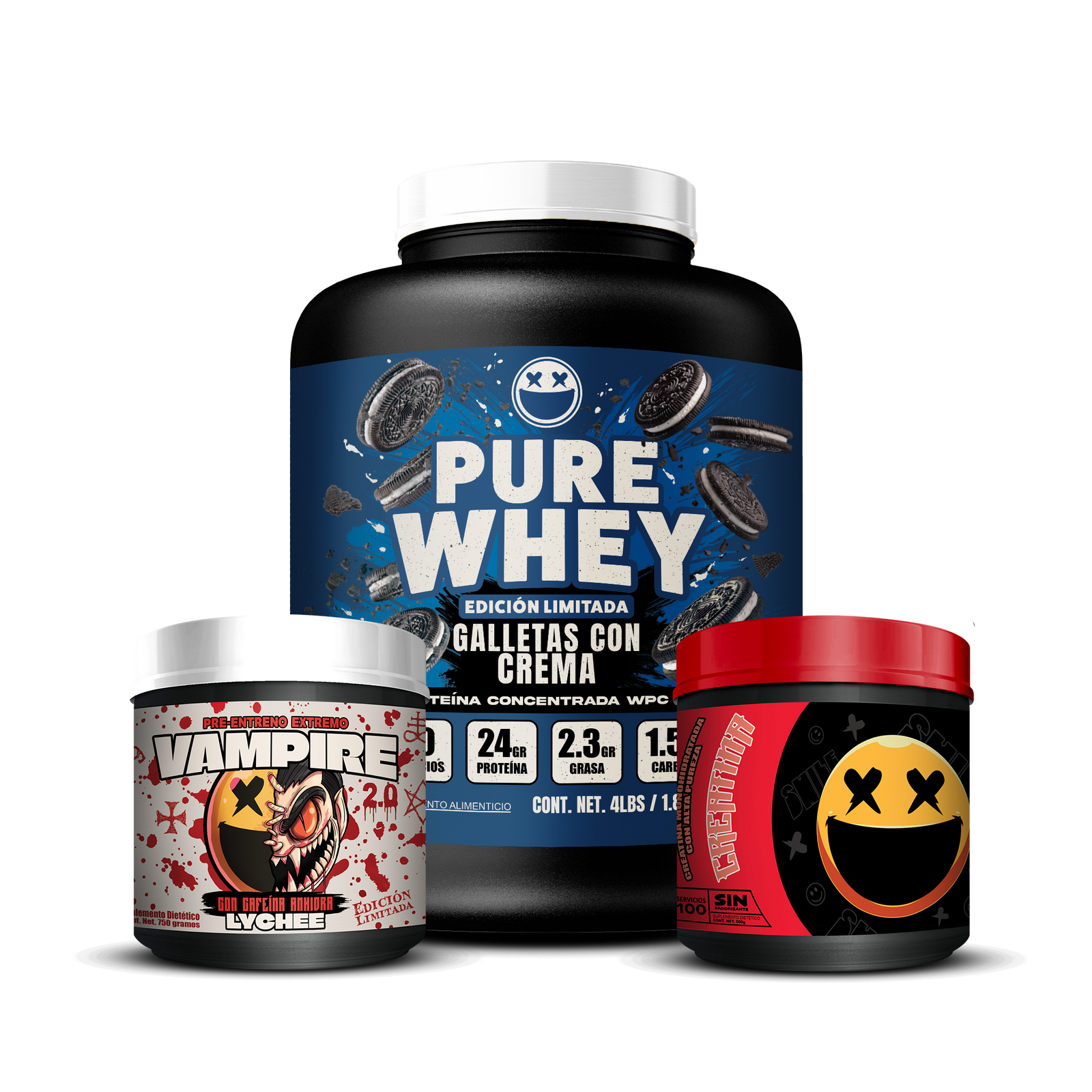PURE WHEY 4lbs / CREATINA 500g / VAMPIRE 2.0