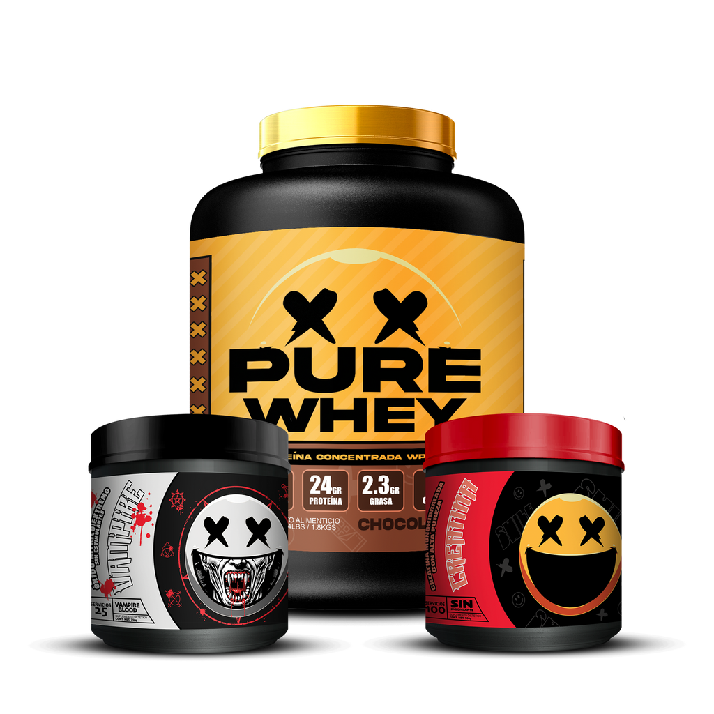 PURE WHEY 4lbs / CREATINA 100s / VAMPIRE