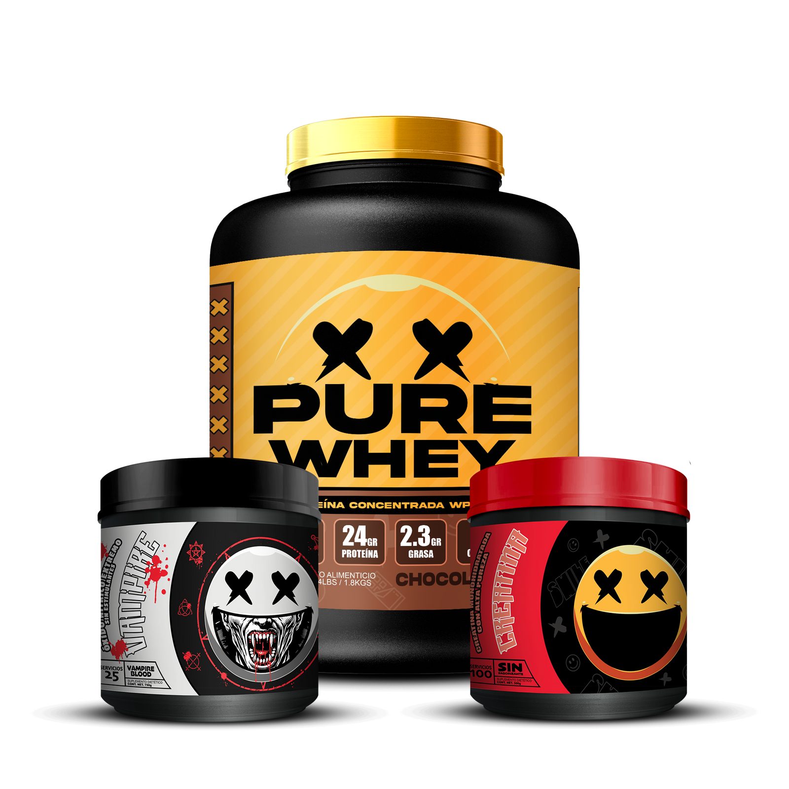 PURE WHEY 4lbs / CREATINA 100s / VAMPIRE