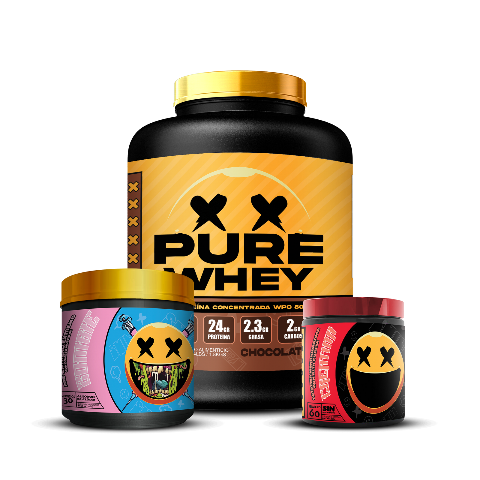 PURE WHEY 4lbs / CREATINA 60s / ZOMBIE