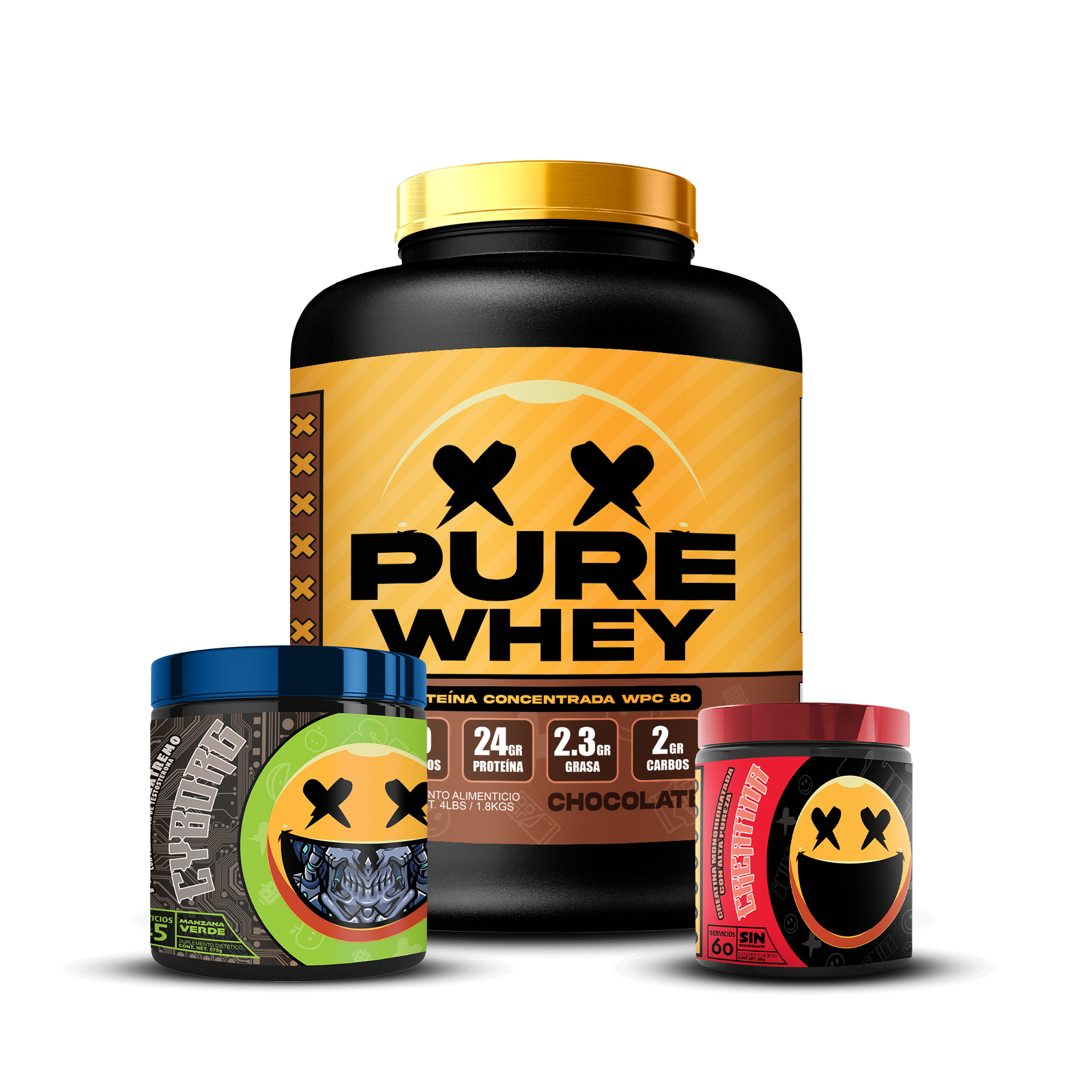 PURE WHEY 4lbs / CREATINA 60s / CYBORG 25s