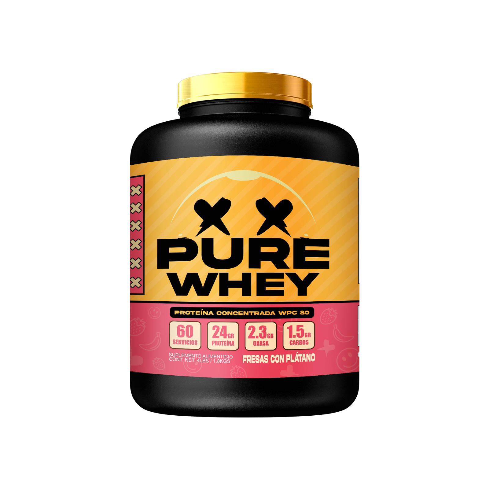 PURE WHEY 4lbs // Fresas con Plátano