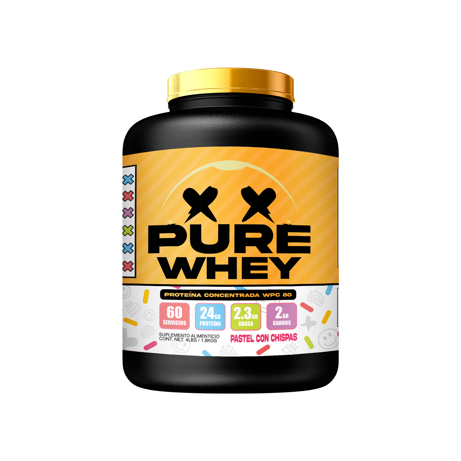 PURE WHEY 4lbs // Pastel con Chispas