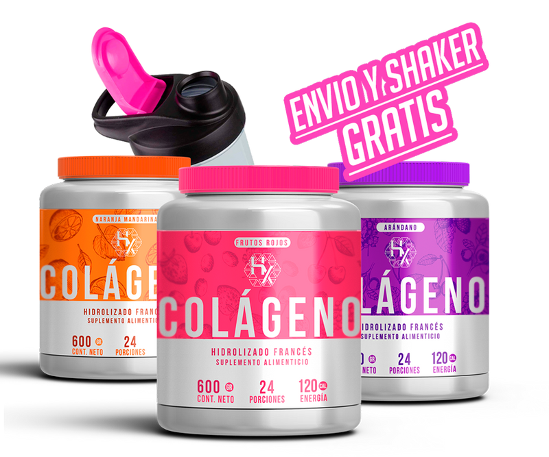 PAQUETE DE 3 COLÁGENO DE 500gr + SHAKER