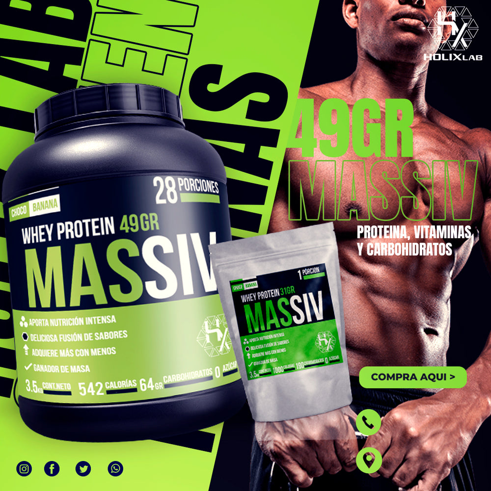 Massiv 3.5 kg - Sabor CHOCOBANANA: proteina + Carbohidratos